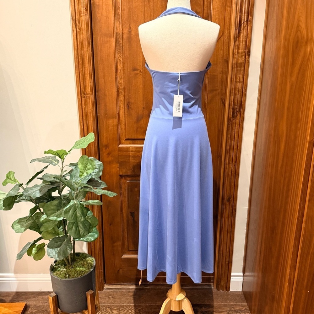 💋Reformation Sonali knit Blue Midi Dress size Medium - Picture 9 of 12